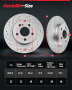 Rear Drilled Disc Rotors & Brake Pads for Jeep Liberty Dodge Nitro (2008–2012)