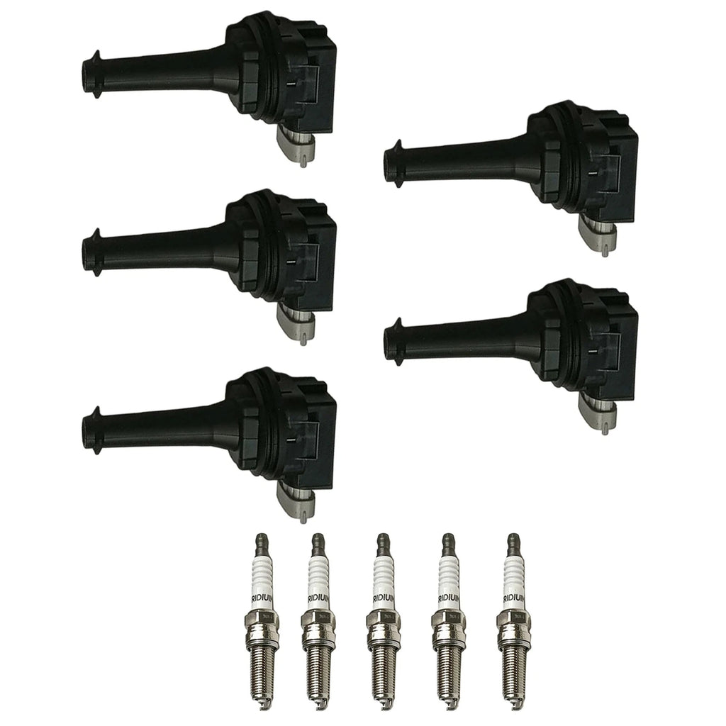 5X Ignition Coil Pack & Iridium Spark Plug for Volvo C30 C70 S40 (2006–2013)