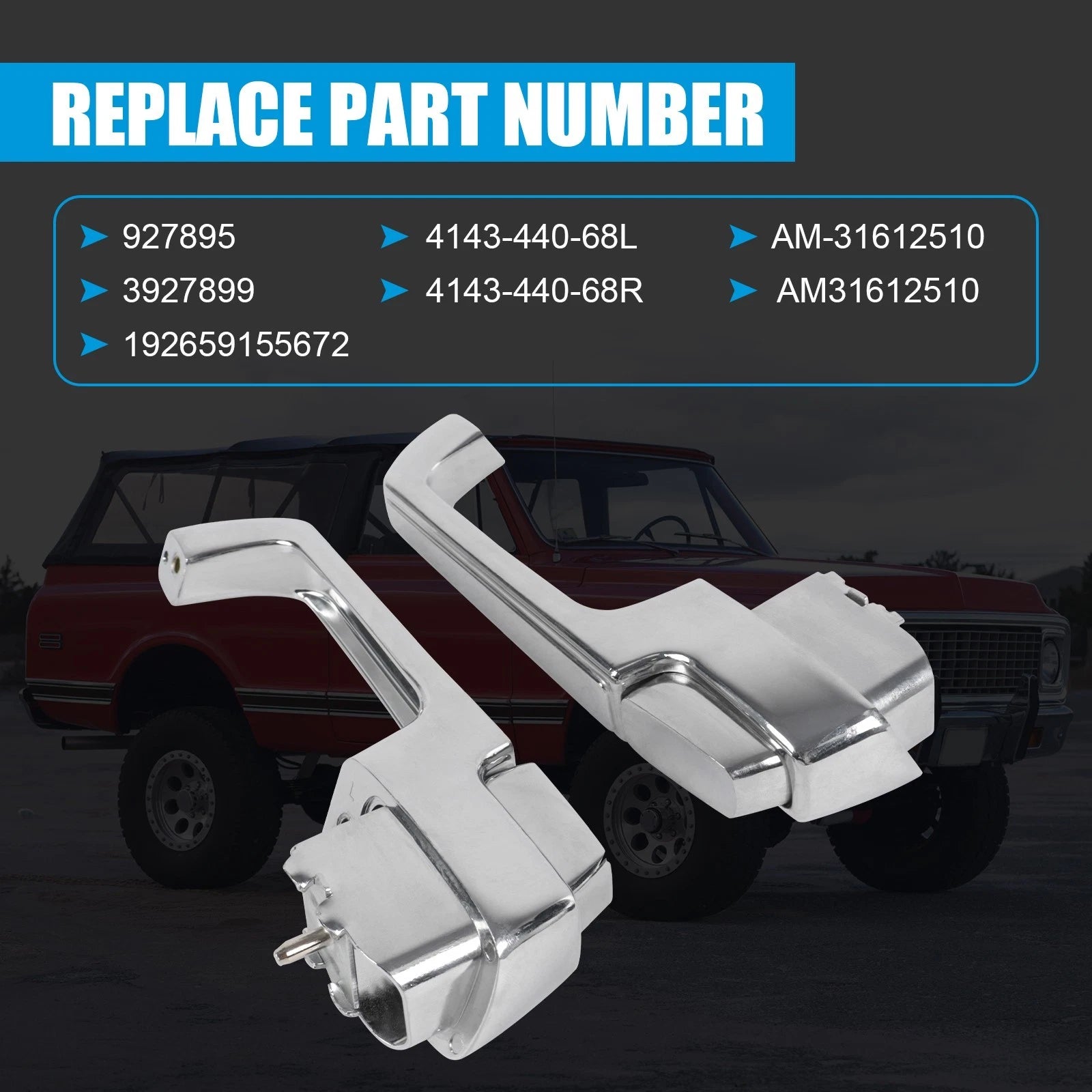 Chrome Pair Outside Door Handles for Chevy C/K 10 20 30 (1967–1972)