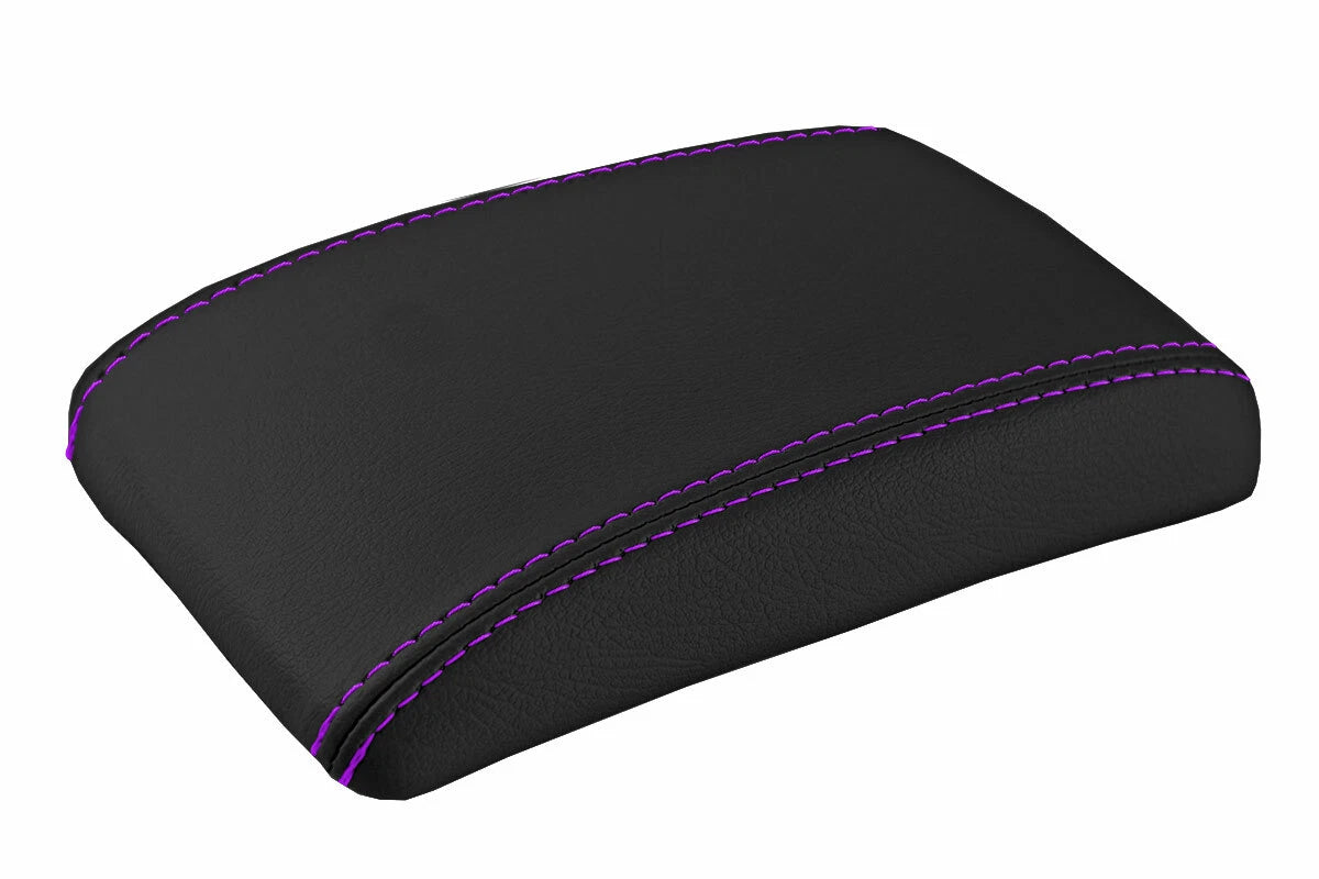 Console Lid Pull Over Cover Leather for Subaru Impreza (2000–2007) Purple Stitch