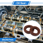 Set of 2 Oil Seal Rotary Shaft Seal FKM Rubber 20x34x7mm