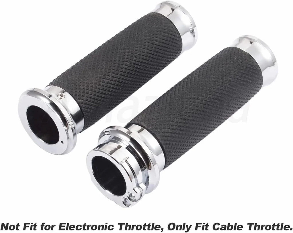 Chrome 1" Handlebar Grips for Harley Touring Sportster 883 1200 (2004-2023)
