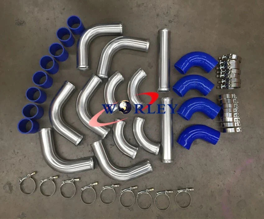 2" Aluminum Universal Intercooler Turbo Piping Hose T-Clamp Kit for Car