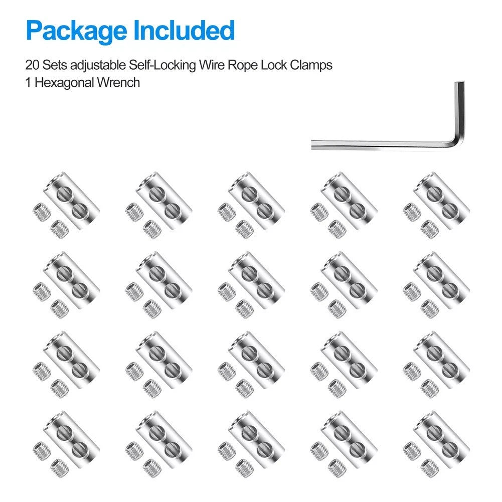 20X Stainless Steel Wire Rope Clips for Marine and Construction