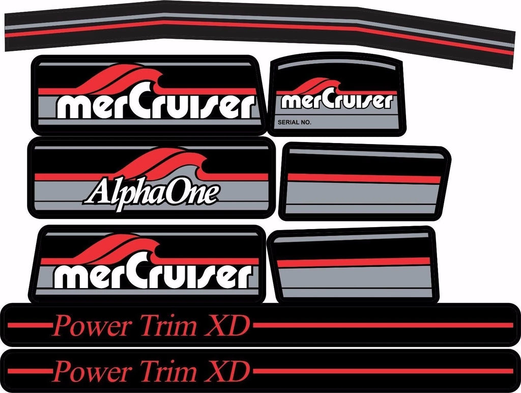Sticker Set for Mercruiser Alpha One Gen 1 (Complete) (37-13682A90)