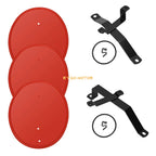 3 Red Number Plates for Honda Z50 Z50R (1979–1987) w/ Brackets & Clips