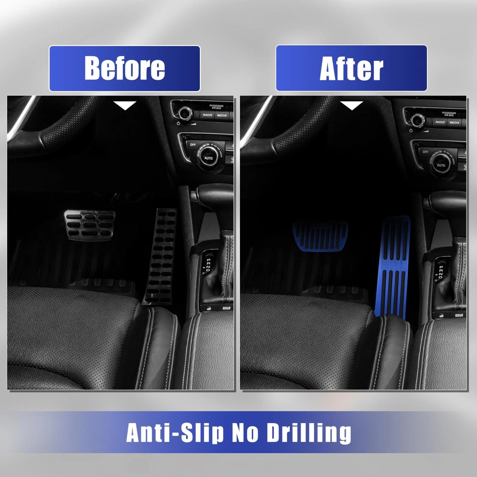 3pcs Non-Slip Blue Brake Gas Accelerator Pedal for Toyota Camry (2018–2022)