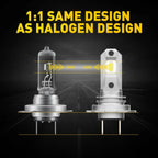 2X H7 LED Headlight Bulbs for Cars (6500K White)