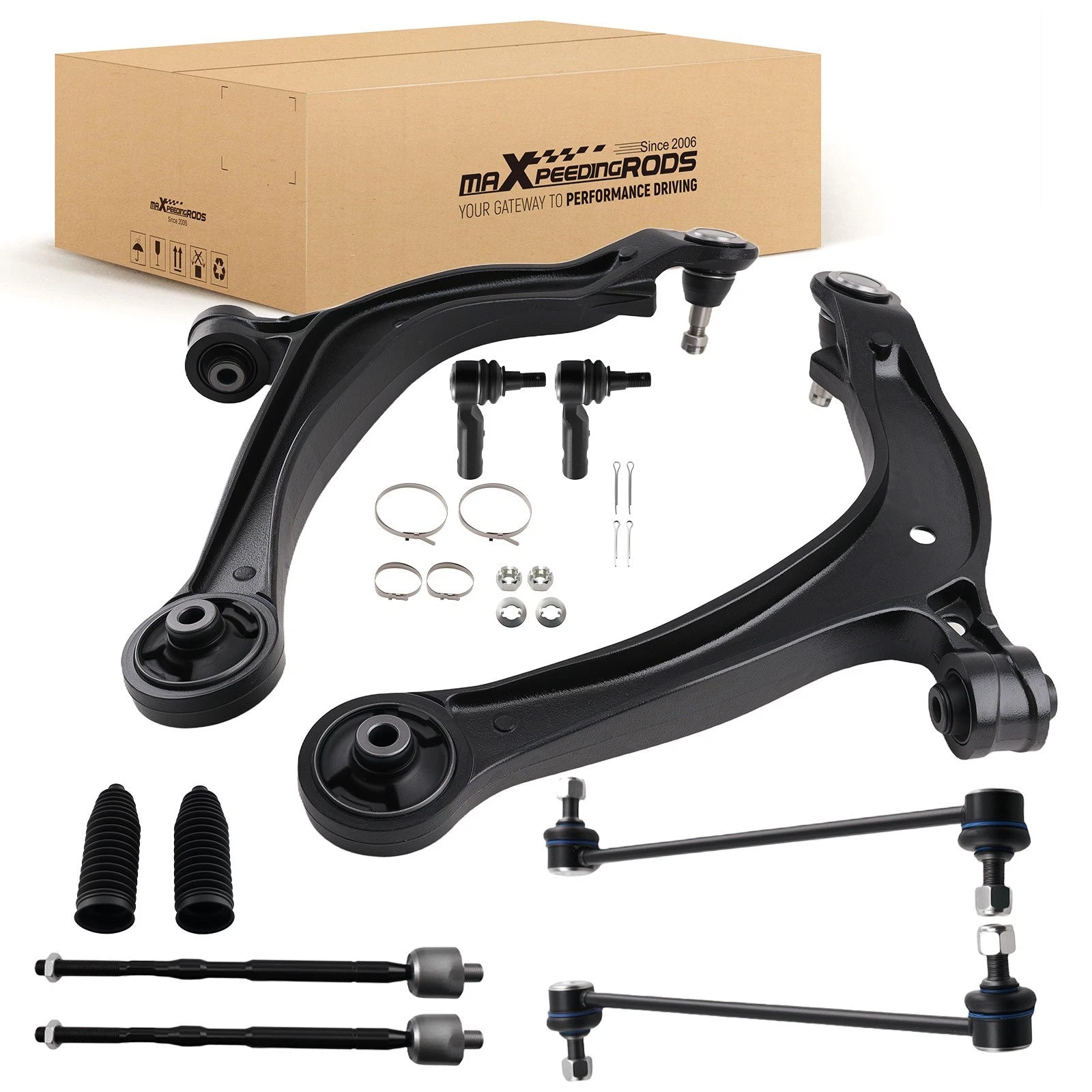 10x Front Lower Control Arms Sway Bars Tie Rod Ends for Honda Odyssey (2011–2017)