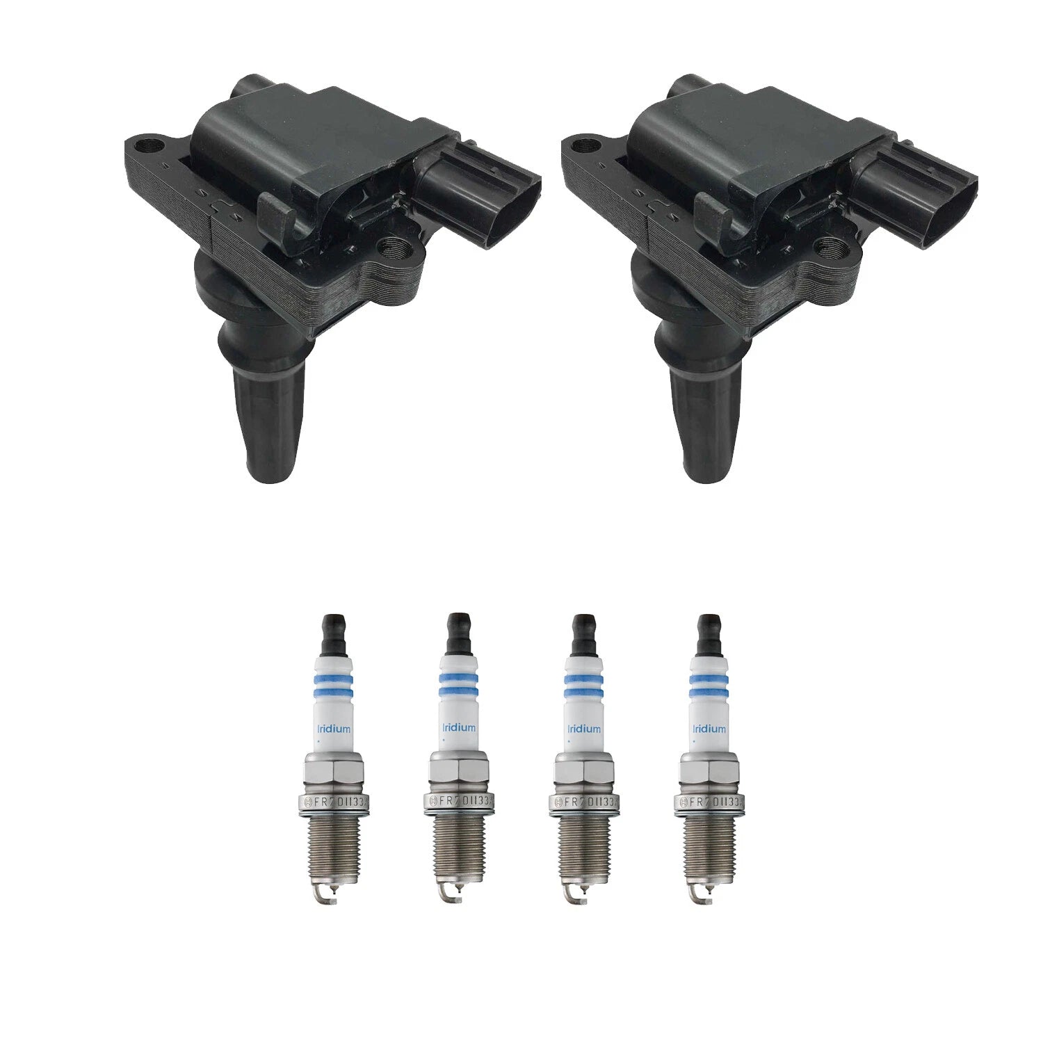 Set of 4 Hitachi Ignition Coils & Bosch Double Iridium Spark Plugs for Optima (2011–2015)