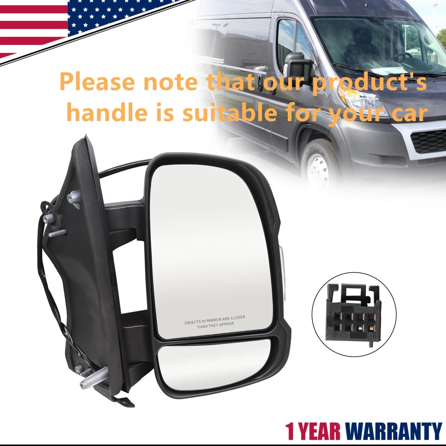 Right Mirror for RAM Promaster 1500 2500 3500 (2010–2024) Heated FO1321536