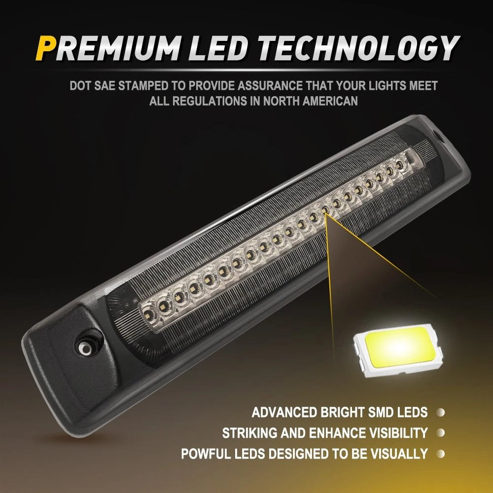 Smoked Lens LED 3rd Brake Light w/Flash for Chevy Colorado GMC Canyon (2015–2023)