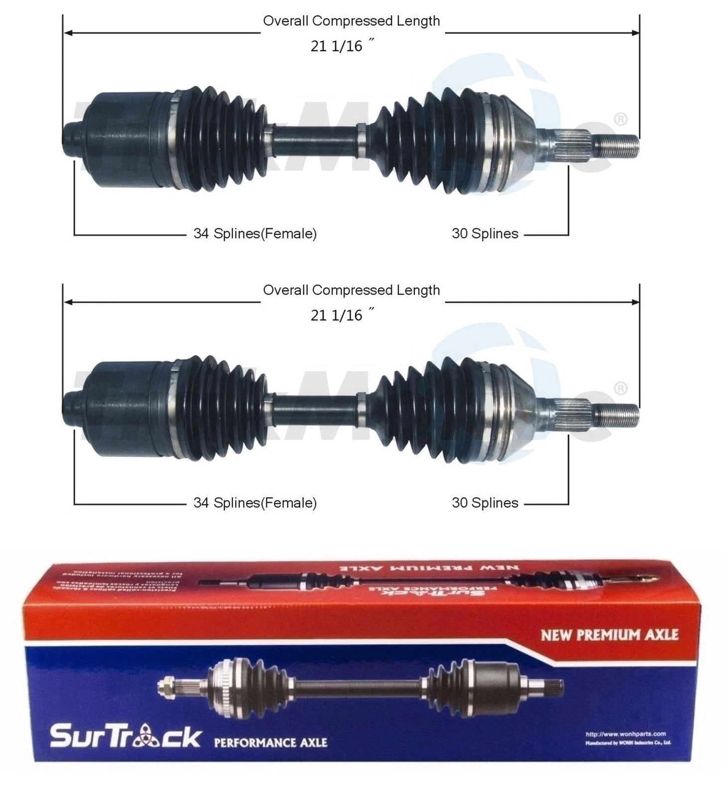 Set of 2 Front CV Axle Shafts for Pontiac Oldsmobile Chevrolet