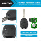 2 Button Remote Key Fob 433MHz ID73 for Land Rover Discovery 2 (1999–2004)
