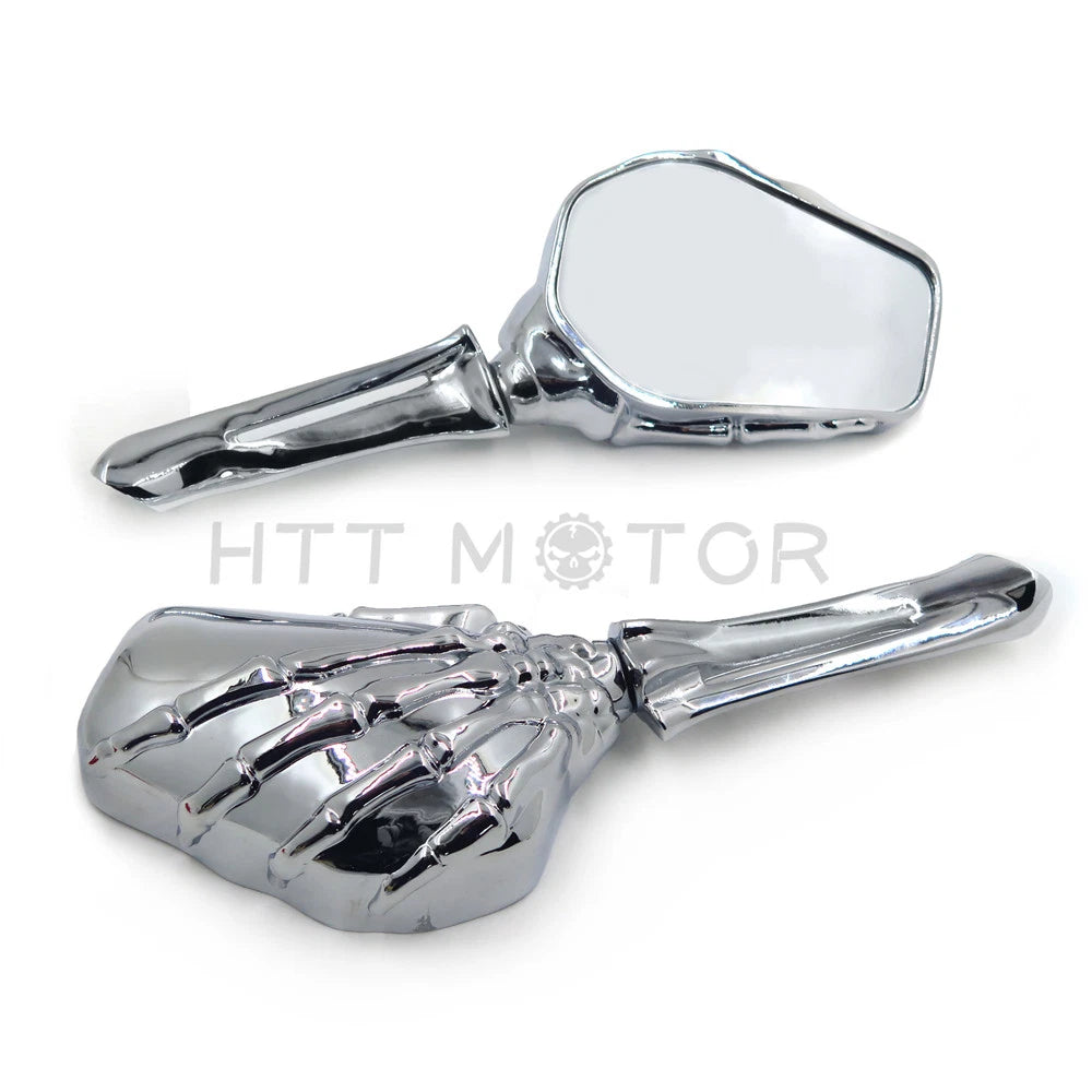 Skull Mirror 10mm 8mm for Yamaha Road Star Vmax Vstar 1700 Warrior Virago Chrome
