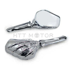 Skull Mirror 10mm 8mm for Yamaha Road Star Vmax Vstar 1700 Warrior Virago Chrome