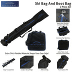 Set of 2 Heavy Duty Waterproof Ski and Boot Bags for Travel
