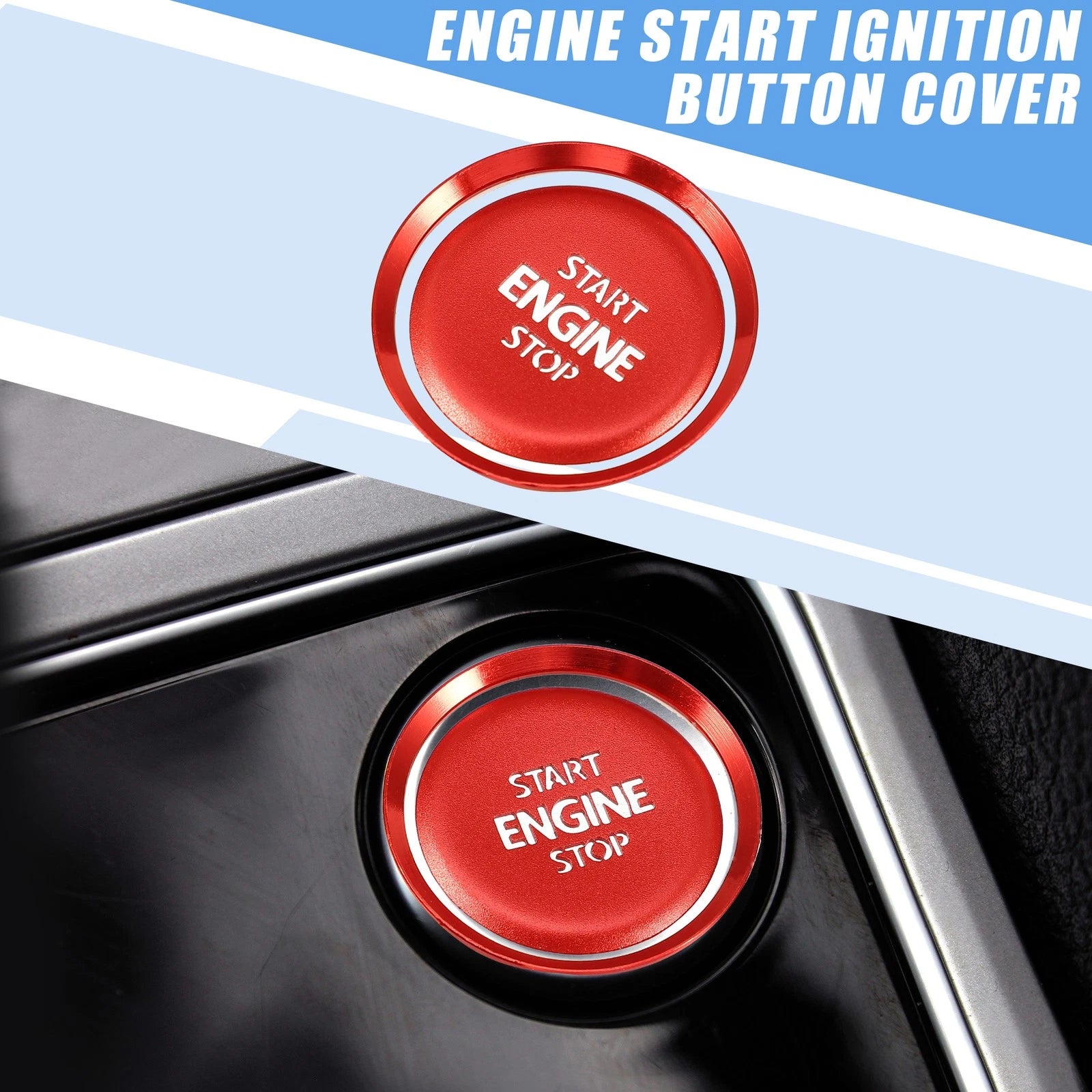 Engine Start Stop Button Cover Decal for Volkswagen Atlas Tiguan (2018–2023)