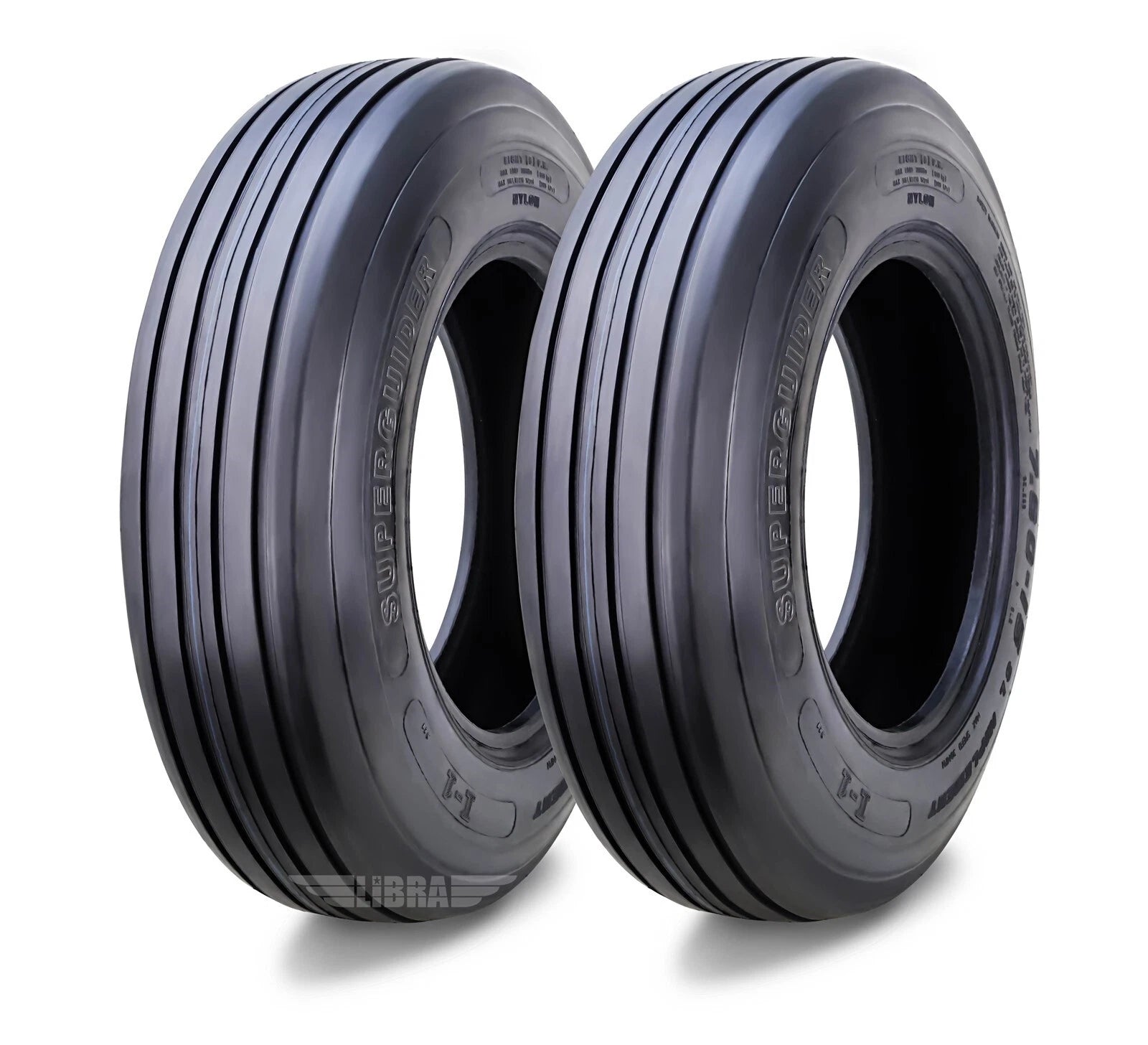Set of 2 Heavy Duty 9.5L-15 Rib Implement Tires I-1 Pattern - 16009