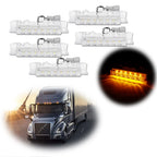 5X Clear Amber Cab Roof Marker Lights for Volvo VN/VNL Trucks (2003–2020)