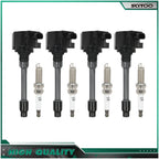Set of 4 Ignition Coils & 4 Spark Plugs for Honda Civic CR-V L4 1.5L (2017–2020)