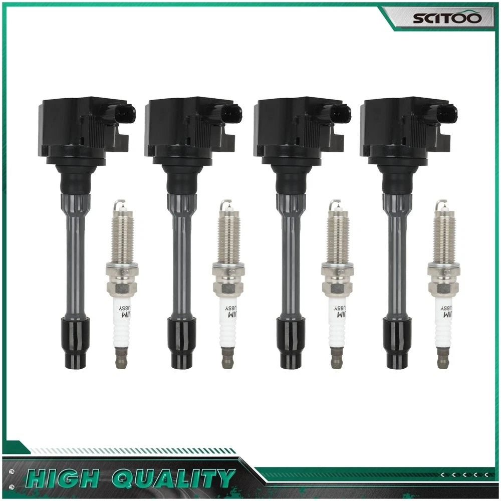 Set of 4 Ignition Coils & 4 Spark Plugs for Honda Civic CR-V L4 1.5L (2017–2020)