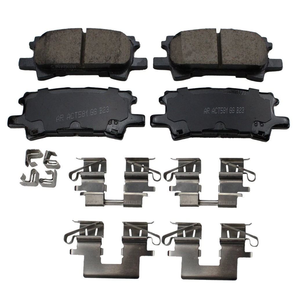Set of 2 DuraGo Rear Rotors & Akebono ProACT Ceramic Brake Pads for Highlander