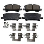 Set of 2 DuraGo Rear Rotors & Akebono ProACT Ceramic Brake Pads for Highlander