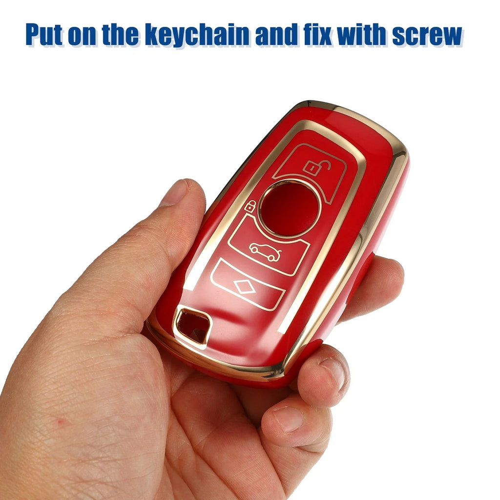 TPU 3-Button Keyless Entry Remote Cover for BMW 1 Series Red