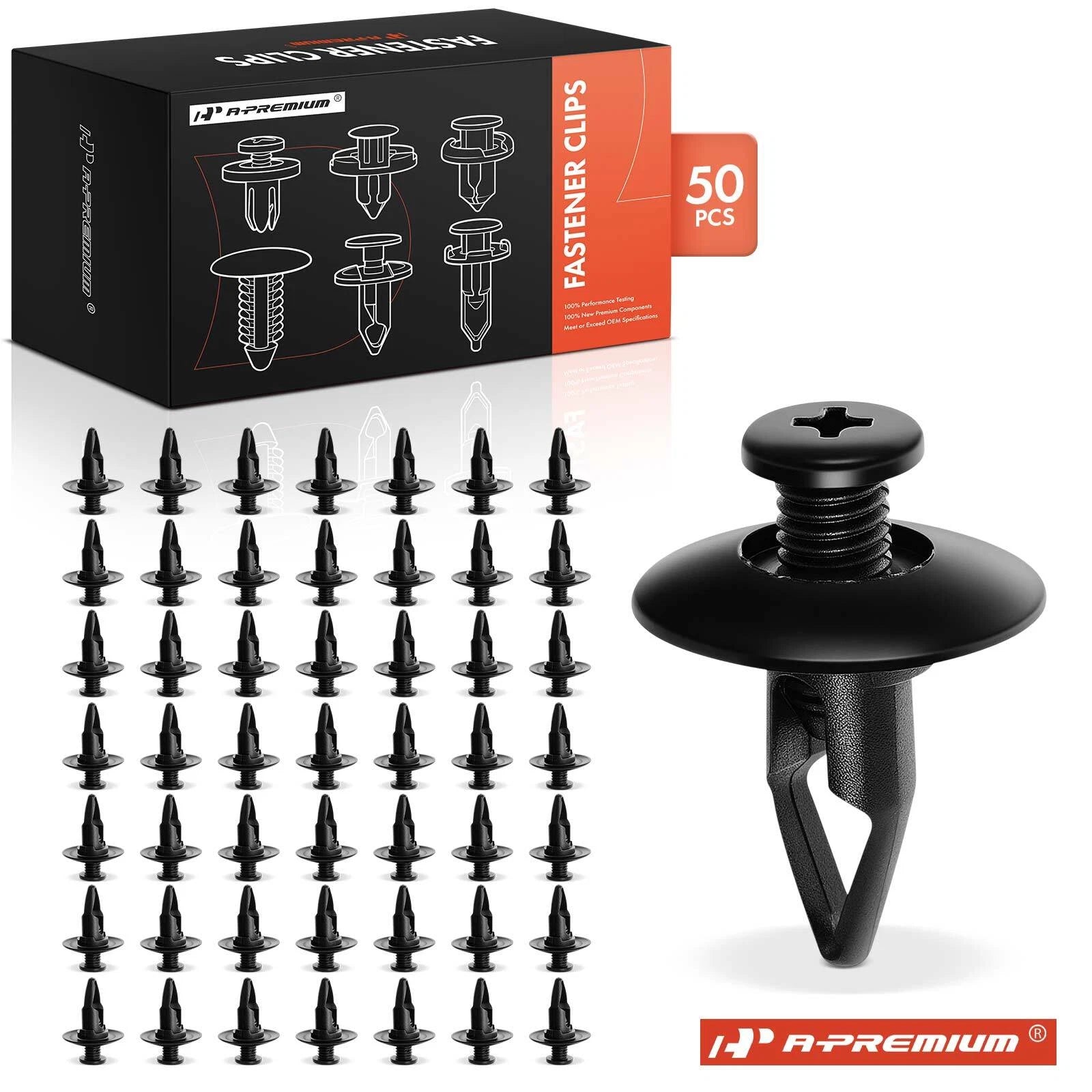 50Pcs 8mm Nylon Bumper Push-Type Retainer Clip for Nissan 