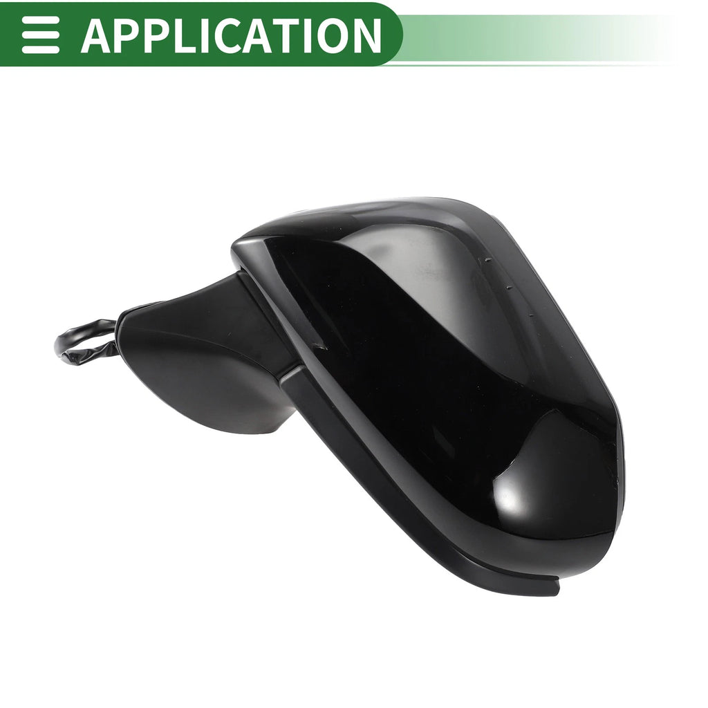 Left Side Door Mirror for Toyota Camry (Manual Folding, Gloss Black)