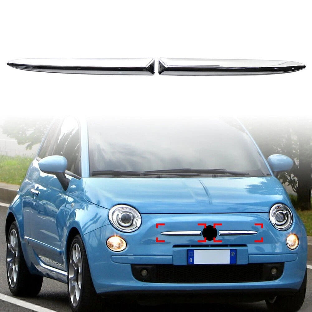 Front Bumper Upper Moulding Trim Cover for FIAT 500 (2007–2015) Chrome