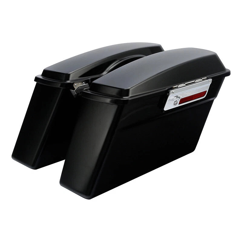 Matt Black Hard Saddlebags & Conversion Brackets for Harley Softail FLST (1984–2017)
