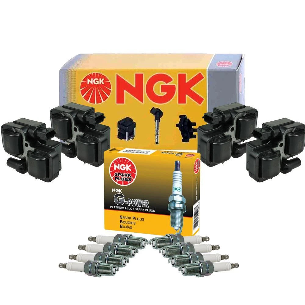 Set of 4 NGK Ignition Coils & 8 G-Power Platinum Spark Plugs for MB W220 W211 (1998–2006)