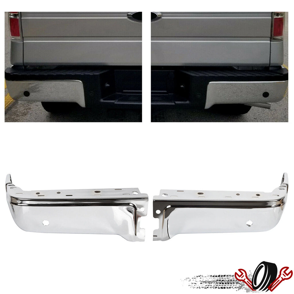Set of 2 Chrome Rear Bumper End Caps for Ford F-150 (2009–2014)