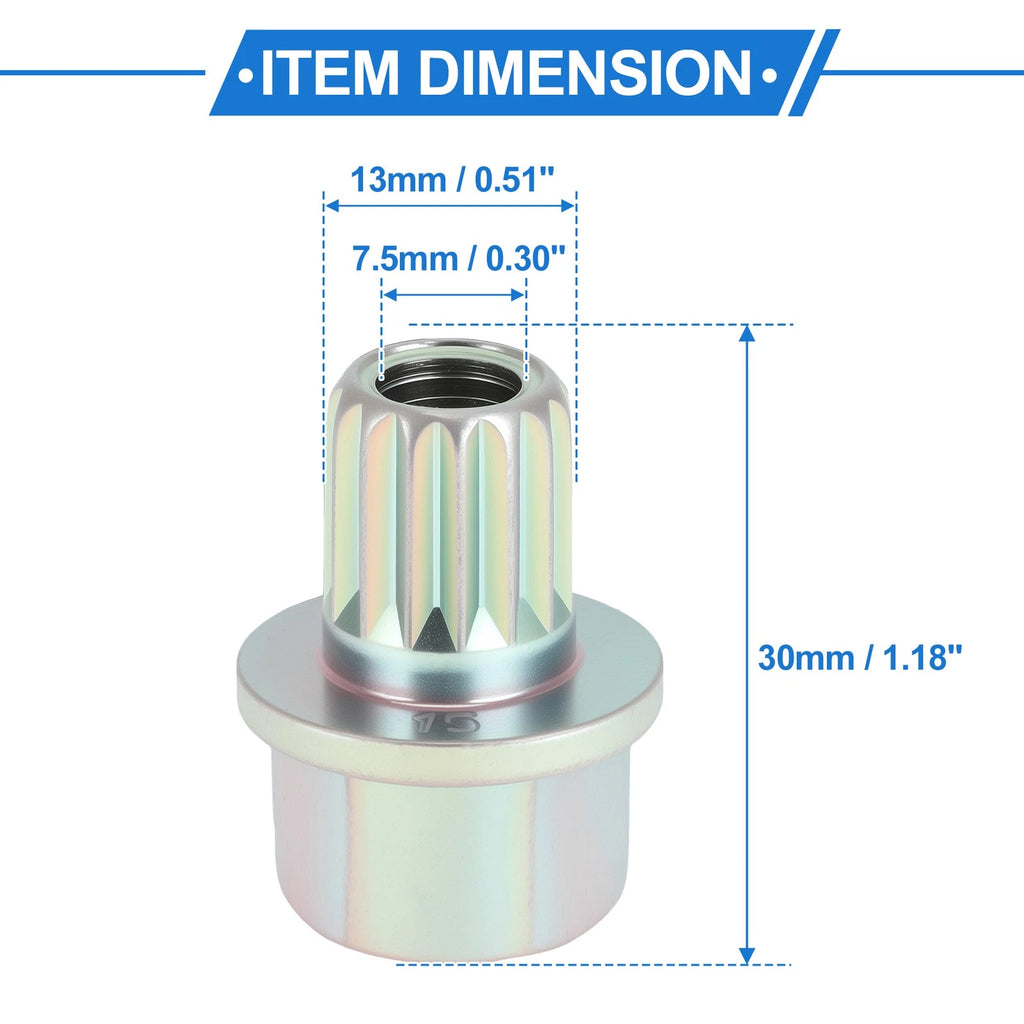31/15PT Wheel Lock Lug Nut for BMW (Anti Theft Removal Key Socket Adapter)