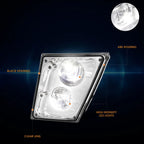 Full LED Chrome Housing Front Fog Lights for Volvo VN VNL VNM VNX (2003–2017)