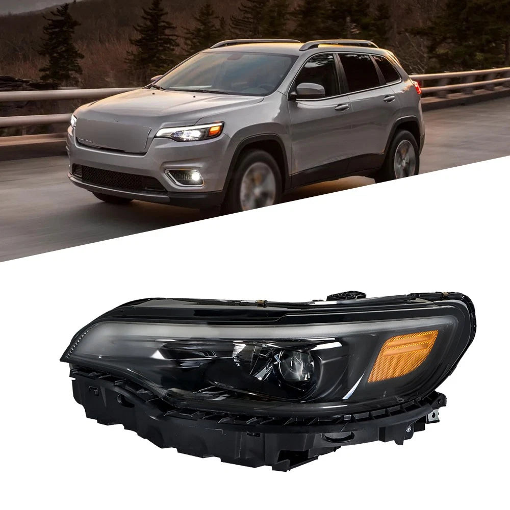 LED Headlight Assembly for Jeep Cherokee (2019–2022) Black Clear Driver Side
