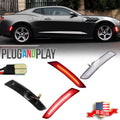 Set of 4 Clear Red LED Side Marker Lights for Chevy Camaro (2016–2023)