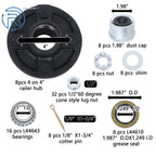 Trailer Axle Kit for 4 on 4" Bolt Idler Hub & 1" Round Spindle (2 Sets)
