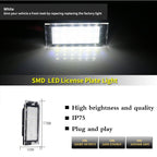 Set of 2 LED License Plate Lamp Lights for Smart Fortwo (2016–2018)