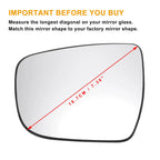 Left Side Heated White Mirror Glass for Nissan Juke (2014–2020)