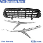 Black Front Bumper Upper Grille Chrome Trim for Chevy Equinox (2022–2023)