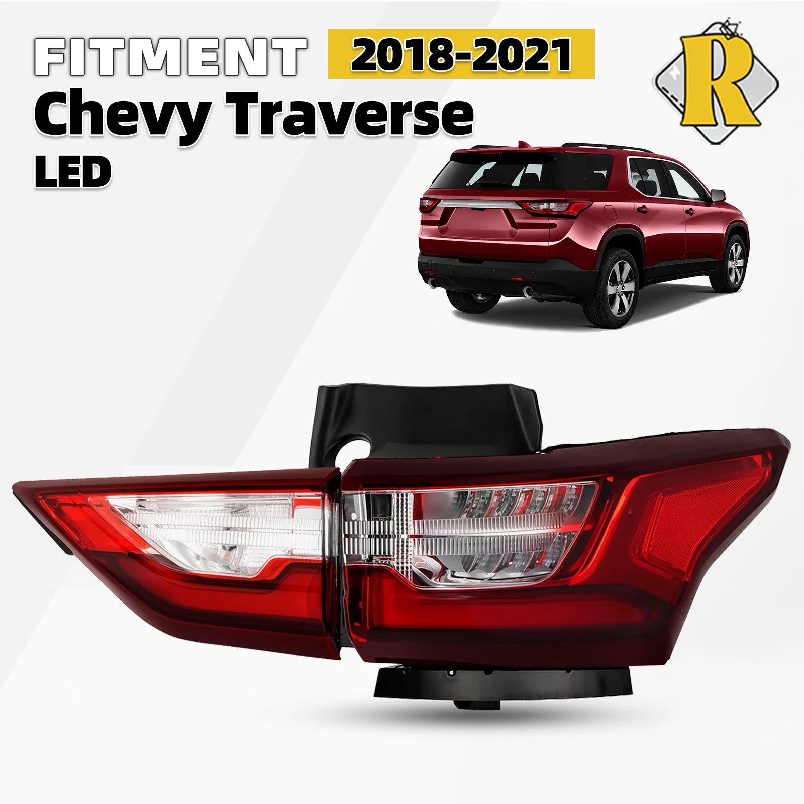 LED Tail Light Inner & Outer for Chevy Traverse (2018–2021) Right Passenger