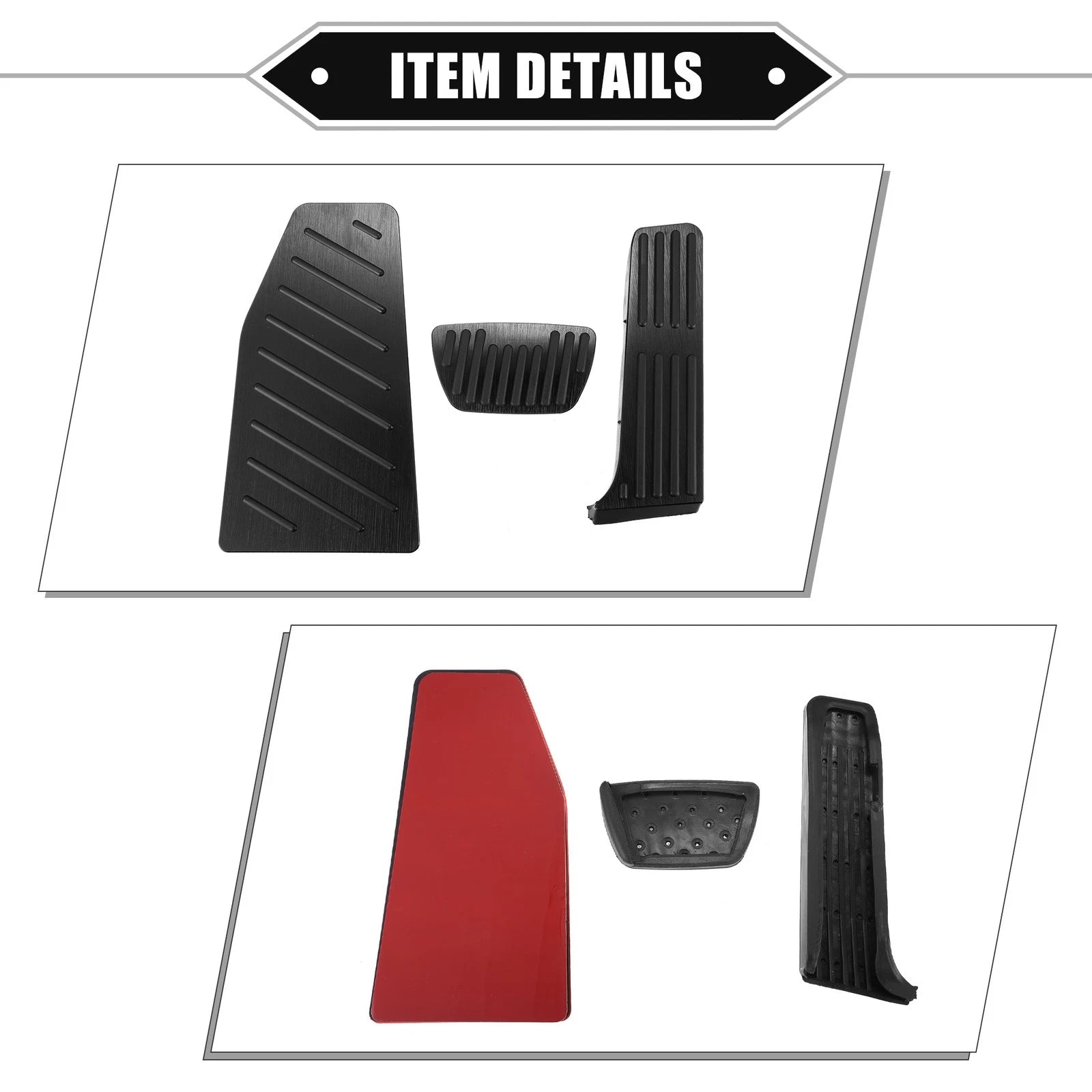 Gas Brake Footrest Pedal Pad for Toyota RAV4 (2019–2023) Aluminum Rubber Black