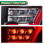 LED Tube Tail Lights for Ford F-150 (2009–2014) Red/Black Brake Lamps Assembly
