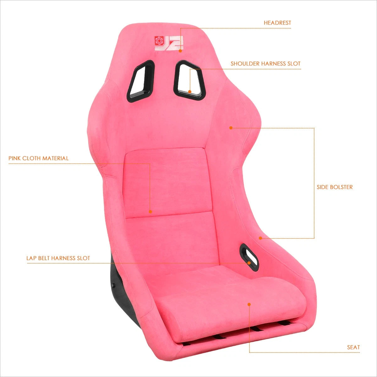 Pair of J2 Large Fiberglass Racing Bucket Seats for Universal Fit (No Year)