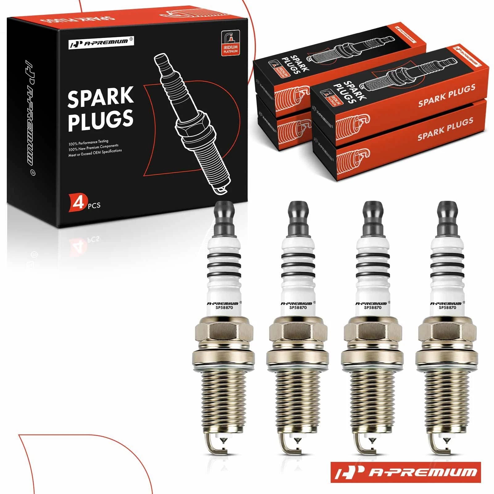 Set of 4 Iridium Platinum Spark Plugs for Jeep Compass Patriot (2007–2011)