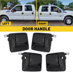 4X Black Exterior Door Handle Set for Ford F-250 F-350 F-450 F-550 (1999–2016)