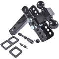 Adjustable 2" Receiver Trailer Hitch with 6" Drop/Rise Dual Balls (20000 LBS)